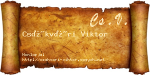 Csákvári Viktor névjegykártya